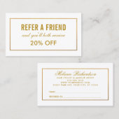 Elegant gouden Lijst verwijzing Visitekaartje (Voorkant / Achterkant)