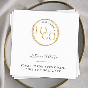 Elegant gouden logo zakelijk bedrijfs evenement me servet