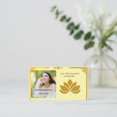 Elegant gouden Lotus Visitekaartje aan de voorzijd (Staand voorkant)
