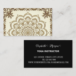 Elegant gouden lotusbloemyoga visitekaartje