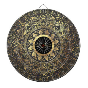 Elegant gouden mandalakunstwerk dartbord