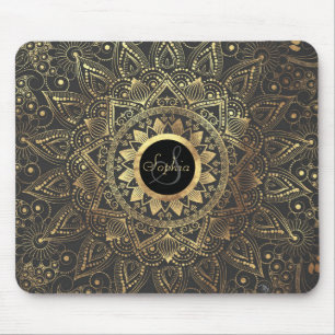 Elegant gouden mandalakunstwerk muismat