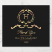 Elegant, gouden monogram bier etiket (Enkel label)