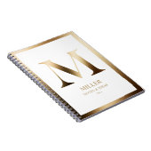 Elegant gouden monogram ingelijst | Wit Notitieboek (Rechterzijde)