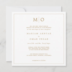 Elegant Gouden Monogram Schrift Kaart