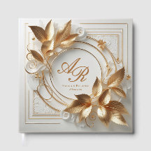 Elegant Gouden Monogram Trouw Gastboek