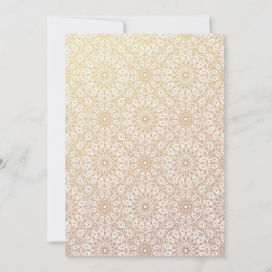 Elegant gouden moslimbruiloft kaart (Achterkant)