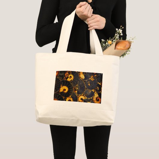 Elegant gouden nautilus ontwerp grote tote bag (Voorkant (product))
