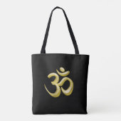 Elegant gouden OM symbool | Sanskriet Spiritueel Z Draagtas (Achterkant)