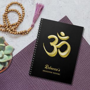 Elegant gouden OM symbool Sanskriet Spiritueel Z Notitieboek
