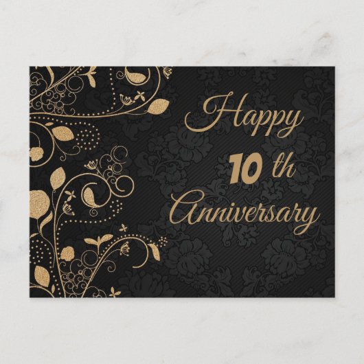 Elegant, gouden Ornamenten, Jubileum Briefkaart (Voorkant)