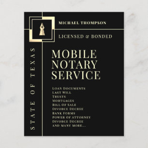 Elegant gouden pen notaris flyer