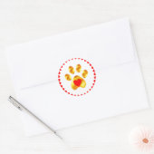 Elegant gouden poot met hart ronde sticker (Envelop)