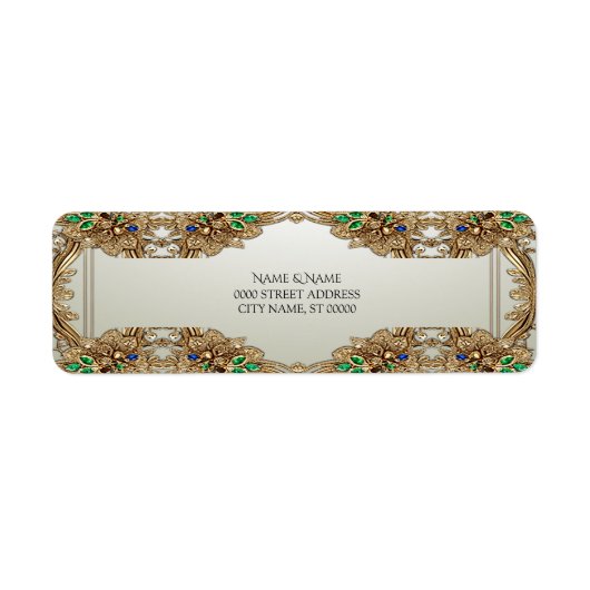 Elegant gouden retouradreslabel etiket (Voorkant)