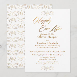 Elegant Gouden Schrift Happily Ever After Ontvangs Kaart