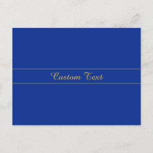 Elegant gouden schrift op een marineblauwe achterg briefkaart