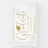 Elegant Gouden Script Afstudeerfeest Spandoek (Verticaal)