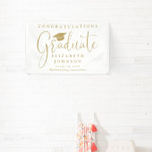 Elegant Gouden Script Afstudeerfeest Spandoek (Insitu)