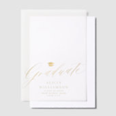 Elegant gouden script afstuderen petten afstuderen vellum uitnodigingen (Offset)