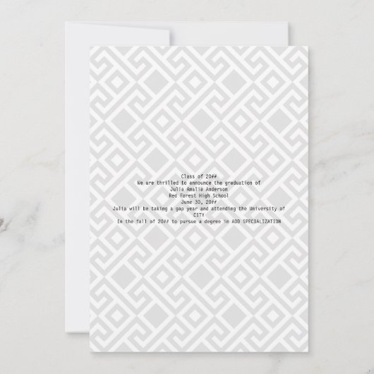 Elegant gouden script bedekken drie foto Afstudere Aankondiging (Achterkant)