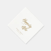 Elegant gouden script: "Happily ever after" bruilo Servet (Hoek)