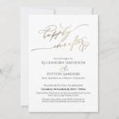 Elegant Gouden Script Happily Ever After Ontvangst Kaart (Voorkant)