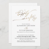 Elegant Gouden Script Happily Ever After Ontvangst Kaart (Voorkant / Achterkant)