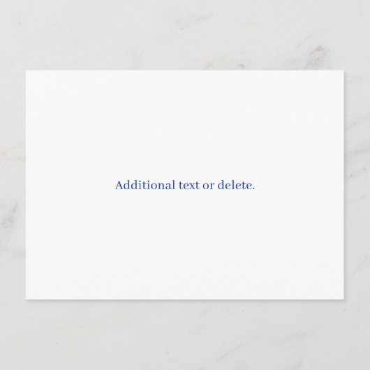 Elegant gouden script op de blauwe achtergrond van informatiekaartje (Achterkant)