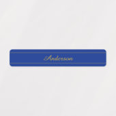 Elegant gouden script op de blauwe achtergrond van labels (Design 2)