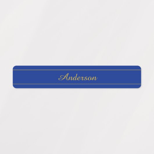 Elegant gouden script op de blauwe achtergrond van labels (Design 2)