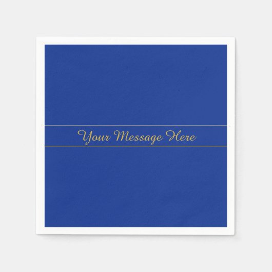 Elegant gouden script op de blauwe achtergrond van servet (Voorkant)