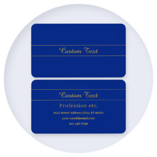 Elegant gouden script op de blauwe achtergrond van visitekaartje