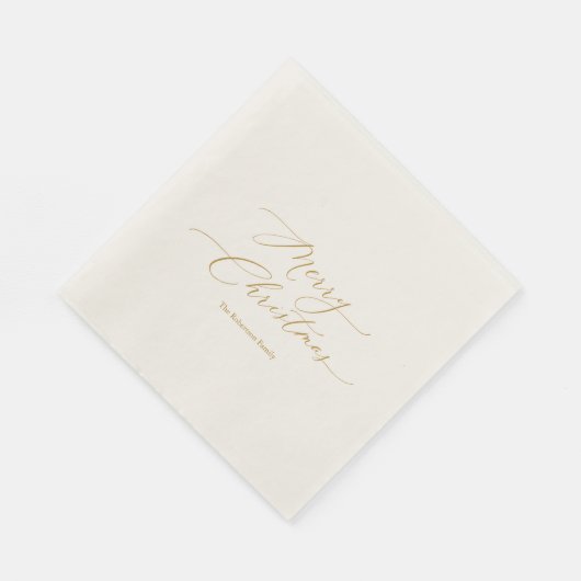 Elegant gouden script "Vrolijk kerstfeest" Servet (Hoek)
