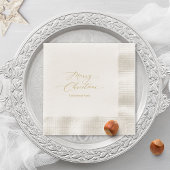 Elegant gouden script "Vrolijk kerstfeest" Servet