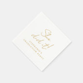 Elegant gouden script ze deed het modern Afstudere Servet (Hoek)