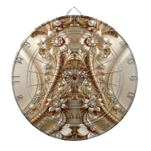Elegant gouden sierlijke bloemendartbord dartbord