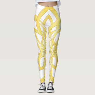Elegant Gouden Sierpatroon Ontwerp Leggings