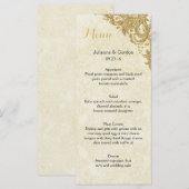 Elegant Gouden Sparkle Rozen Ivoor Menu Kaarten (Voorkant / Achterkant)