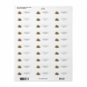Elegant gouden ster kerst adres etiket (Full Sheet)