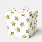 Elegant gouden sterren wit patroon bedankdoosjes (Achterkant)