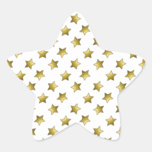 Elegant gouden sterren wit patroon ster sticker