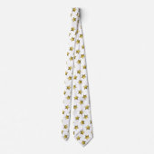 Elegant gouden sterren wit patroon stropdas (Achterkant)