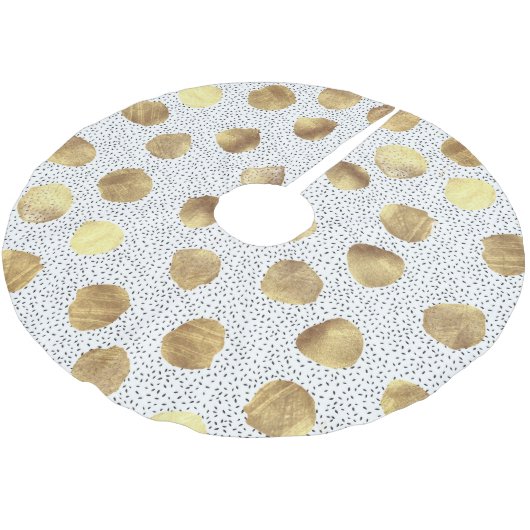 Elegant gouden stippen en penseelstreken kerstboom rok (Gekanteld)