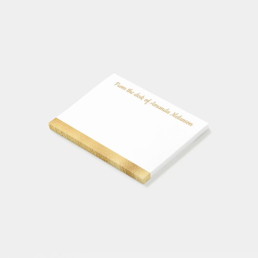 Elegant Gouden Streep Gepersonaliseerde Sticky Not Post-it® Notes (Schuin)