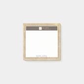 Elegant Gouden Textuur Bruin Lijst Logo Post-it® Notes (Voorkant)