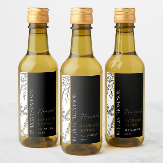 Elegant Gouden Thuisgemaakte Lavendel Extract Labe Wijn Etiket (Flessen)