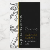 Elegant Gouden Thuisgemaakte Lavendel Extract Labe Wijn Etiket (Enkel label)
