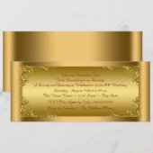 Elegant Gouden Ticket Feest Kaart (Voorkant / Achterkant)