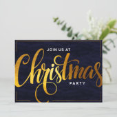 Elegant Gouden Trendy Script Vakantie Feest Kaart (Staand voorkant)