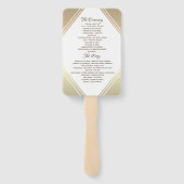 Elegant Gouden Trouwprogramma Handwaaier (Achterkant)